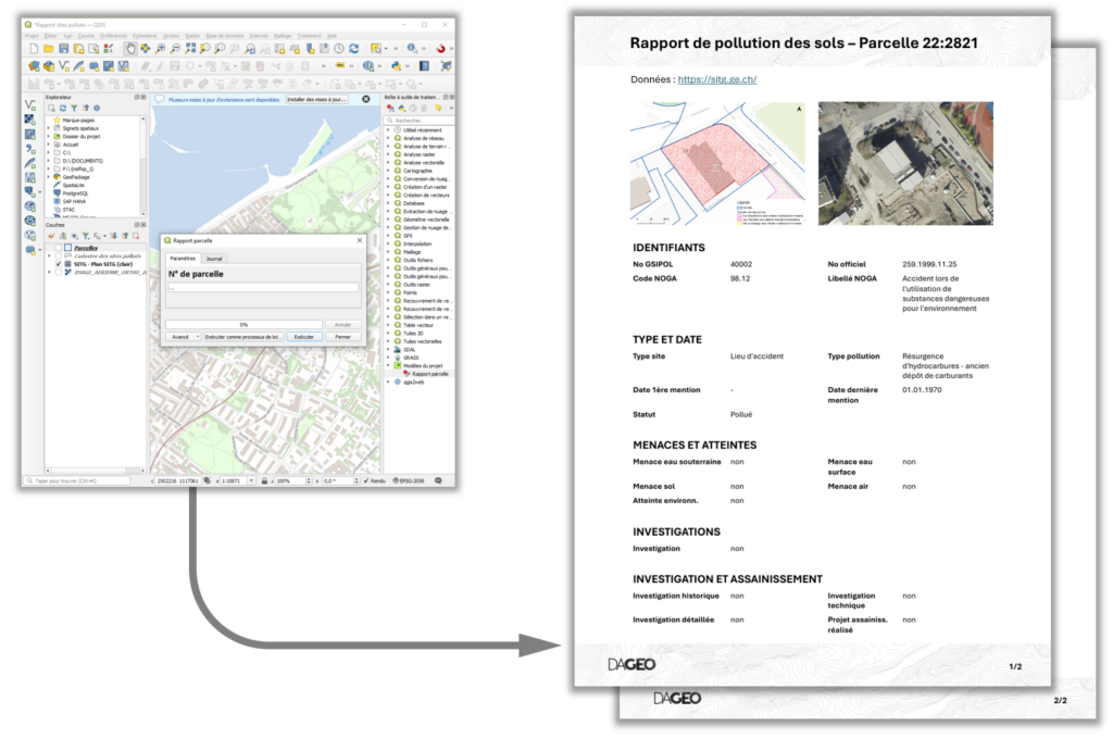 Portfolio, rapports sur la pollution des sols, Genève