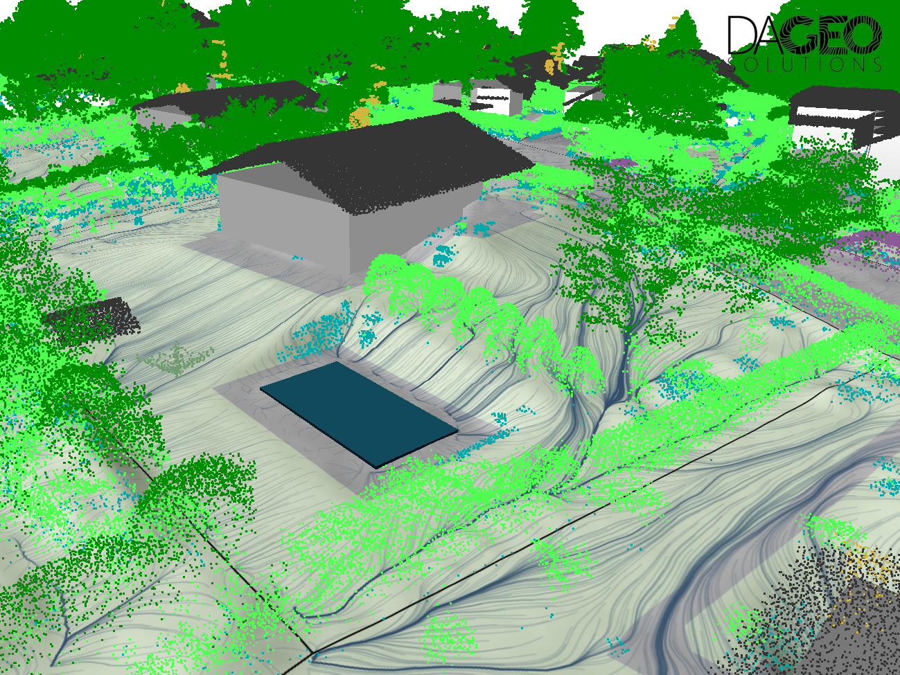 Vue 3D - Outil géomatique pour la gestion des eaux pluviales - DAGEO solution